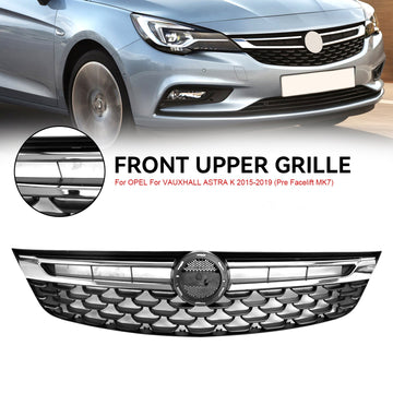 Vauxhall Astra K (Pre Facelift MK7) 2015-2019 Parrilla de parachoques delantero cromada negra genérica