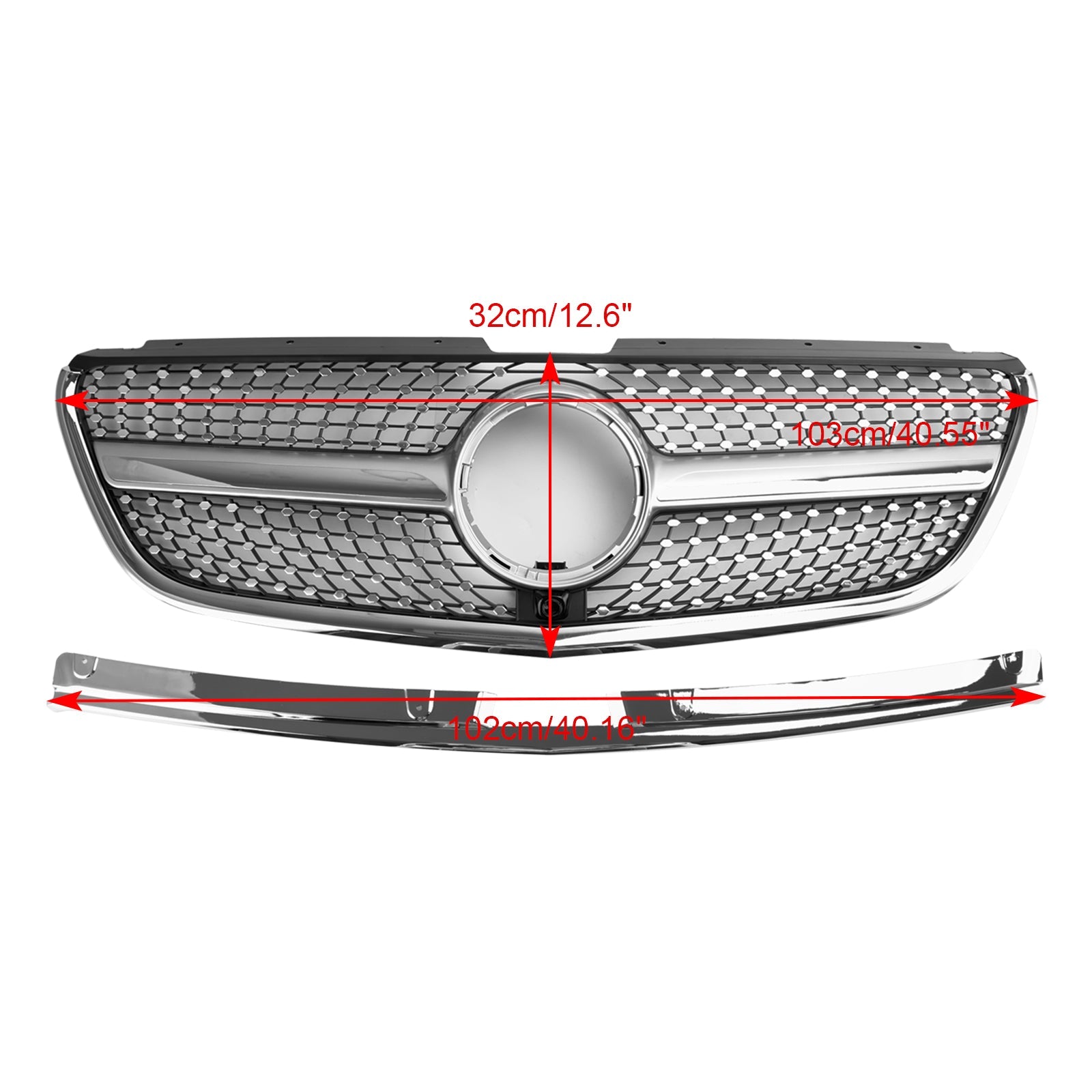 Grille de pare-chocs avant en diamant pour Mercedes Benz Vito W447 111CDI 114CDI 116CDI 119CDI 2015-2019 - 0