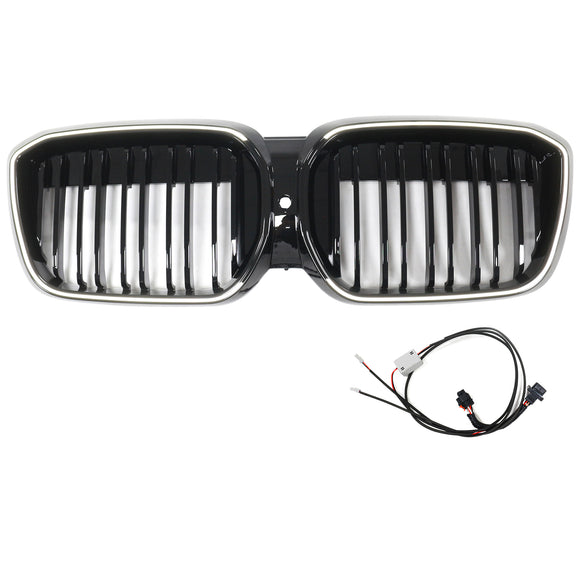 Dubbele Slat Glanzend Zwart Front Nier Grill Grille Fit BMW IX3 G08 LCI 2022-2024