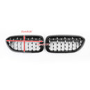 2017–2019 BMW G30 G38 5er-Reihe 520i, 523i, 528i, 530i, 535i, 550i, 520d, 530d usw. Schwarz & Chrom-Frontgrill im Diamant-Stil, generisch-2