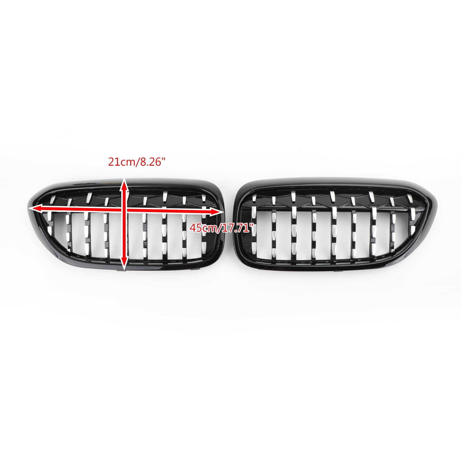 2017-2019 BMW G30 G38 5 Series 520i, 523i, 528i, 530i, 535i, 550i, 520d, 530d etc Black & Chrome Diamond Style Front Grill Generic