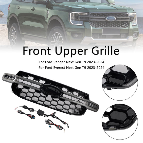 Ford Ranger Next Gen T9 2023-2025 Calandre de pare-chocs avant noire avec lumière LED