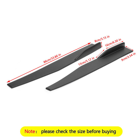 Pari 86 cm auton hiilikuidusta sivuhameet Rocker Splitters diffuusori Winglet Wings kaikille malleille Universal
