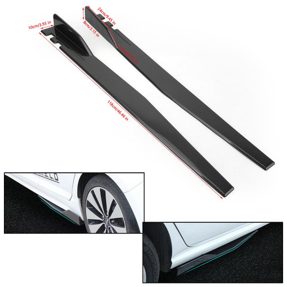 Paar 120 cm auto koolstofvezel zijrokken rocker splitters diffuser winglet vleugels
