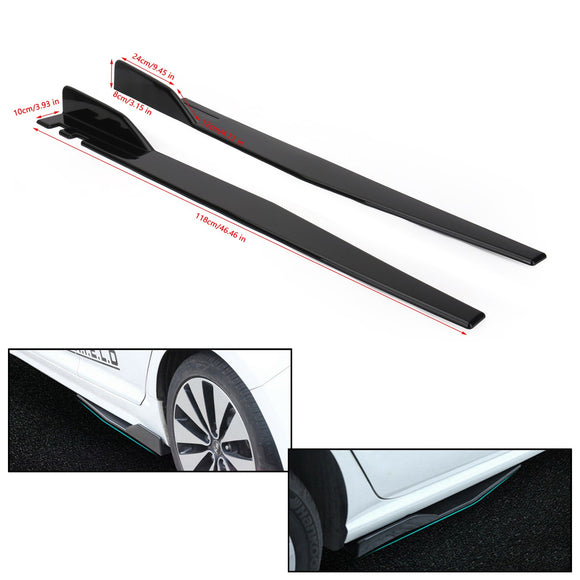 Pair 120cm Car Gloss Black Side Skirts Rocker Splitters Diffuser Winglet Wings Universal For All Model