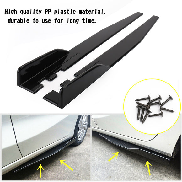 Pair 120cm Car Gloss Black Side Skirts Rocker Splitters Diffuser Winglet Wings Universal For All Model