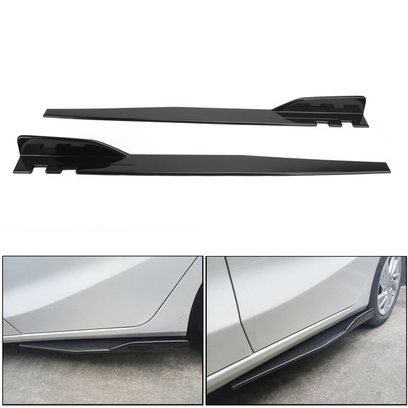 Pair 120cm Car Gloss Black Side Skirts Rocker Splitters Diffuser Winglet Wings Universal For All Model
