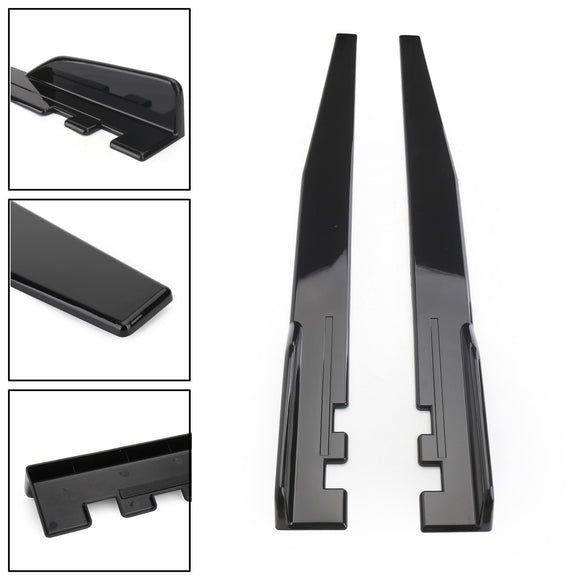 Pair 120cm Car Gloss Black Side Skirts Rocker Splitters Diffuser Winglet Wings Universal For All Model