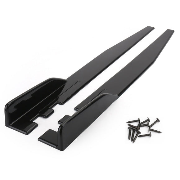 Pair 120cm Car Gloss Black Side Skirts Rocker Splitters Diffuser Winglet Wings Universal For All Model