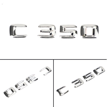 Rear Trunk Emblem Badge Nameplate Decal Letters Numbers Fit Mercedes C350 Chrome - 0