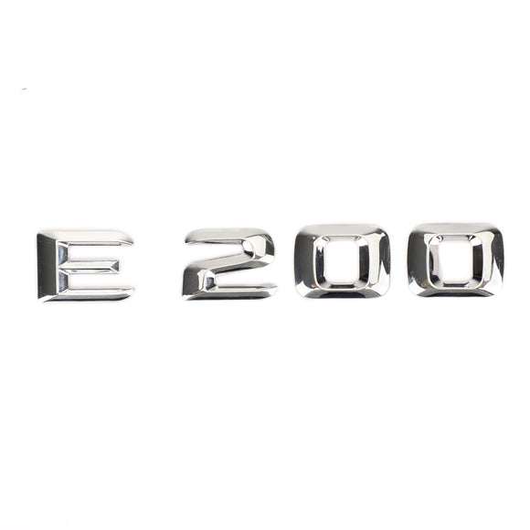 Badge emblème de coffre arrière, plaque signalétique, lettres et chiffres adaptés à Mercedes E200 chromé