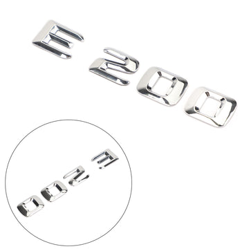Rear Trunk Emblem Badge Nameplate Decal Letters Numbers Fit Mercedes E200 Chrome