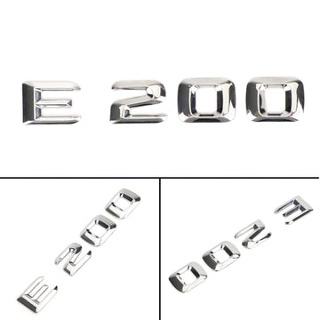 Rear Trunk Emblem Badge Nameplate Decal Letters Numbers Fit Mercedes E200 Chrome - 0