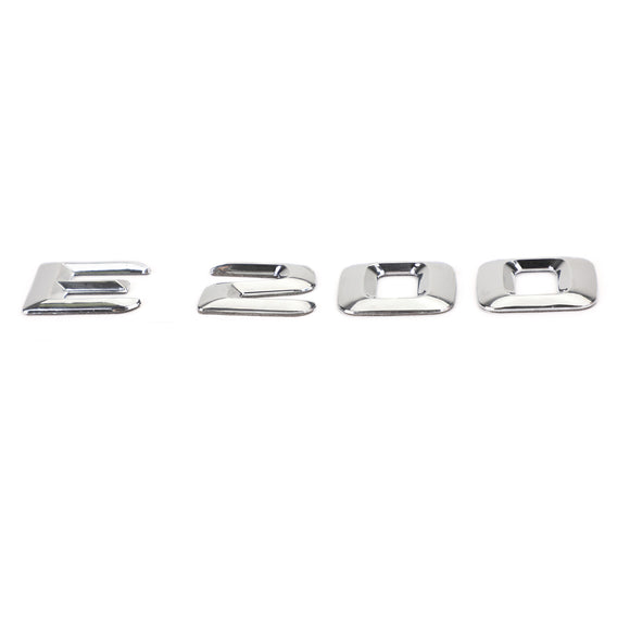 Badge emblème de coffre arrière, plaque signalétique, lettres et chiffres adaptés à Mercedes E200 chromé