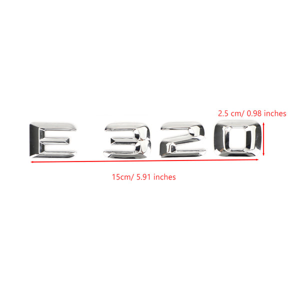 Areyourshop Emblem für den hinteren Kofferraum, Namensschild, Buchstaben und Zahlen für Mercedes E320, Chrom