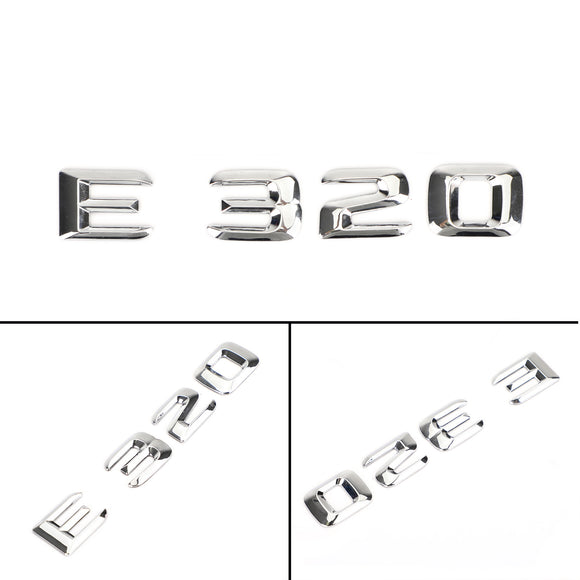 Areyourshop Emblem für den hinteren Kofferraum, Namensschild, Buchstaben und Zahlen für Mercedes E320, Chrom