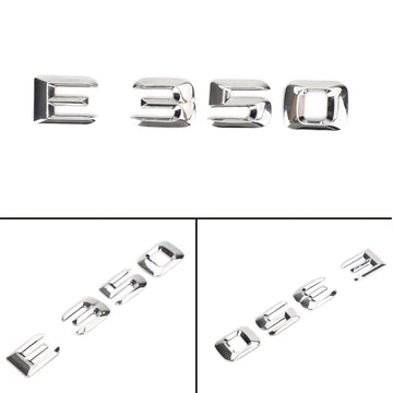 Rear Trunk Emblem Badge Nameplate Decal Letters Numbers Fit Mercedes E350 Chrome - 0