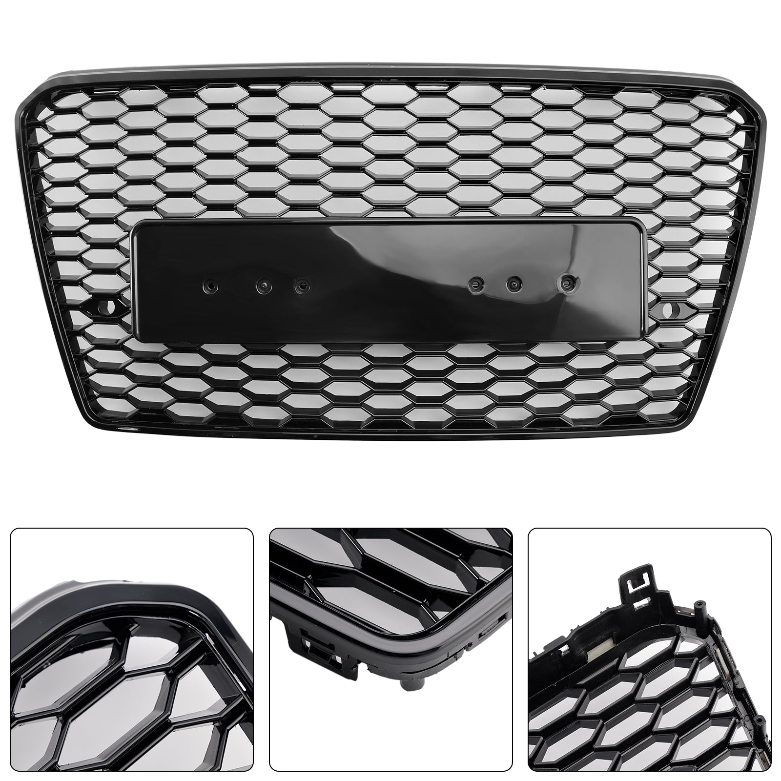 Grille de calandre hexagonale en nid d'abeille style RS7 pour Audi A7/S7 2012-2015, noire