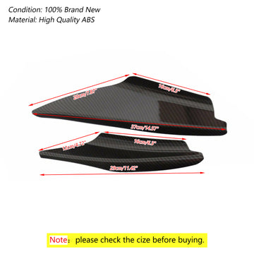 Universal Car Front Bumper Fins Body Splitter Spoiler Canards Carbon Fiber Look - 0