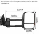 Coppia specchietti da traino estensibili per roulotte per Toyota HILUX REVO 2015 ON INDICATOR-7
