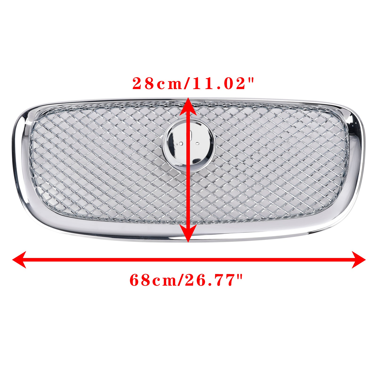 2012-2015 Jaguar XF XF-R Style Grille Front Bumper Replacement Chrome Grille - 0