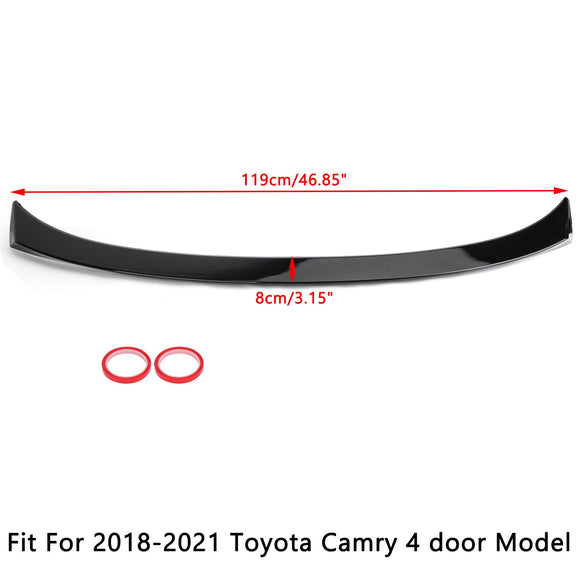 Glanzend zwarte achterspoilervleugels geschikt voor Toyota Camry LE SE XSE XLE 2018-2024