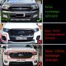 Grille de radiateur d'admission d'air Ford Ranger 2015-2019 Raport grille noire avec lumière LED blanche-3