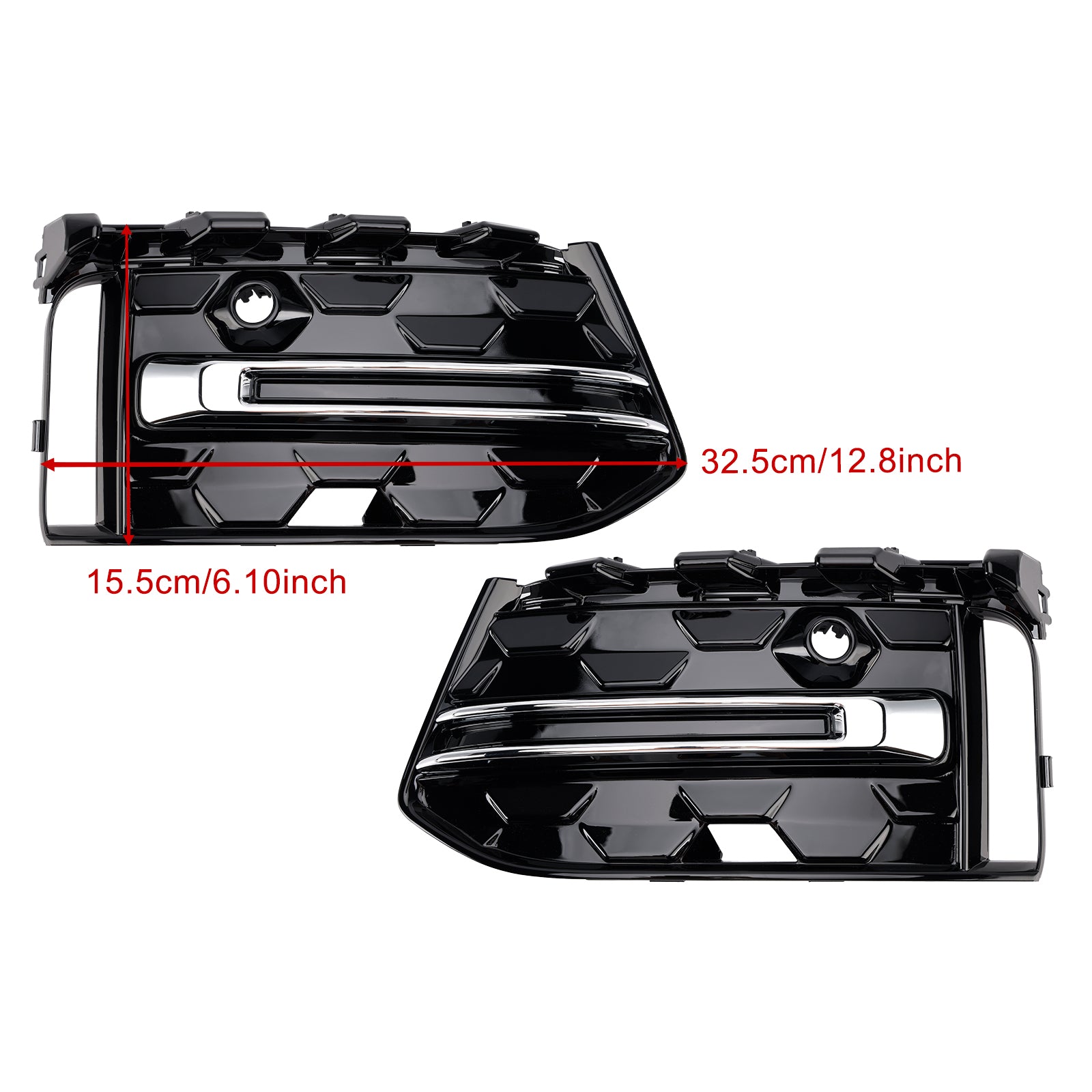 Audi A6 C8 2023-2025 Parrilla de cubierta cromada negra 2 piezas Parachoques delantero Luz antiniebla Rejilla embellecedora