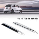 Pair Chrome Front Bumper Upper Grill Moulding Trim For Fiat 500 2007-2015-3