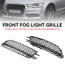 Audi 2012-2015 A6 C7 2PCS Front Fog Light Cover Bezel Bumper Honeycomb Chrome Trim Grille-4