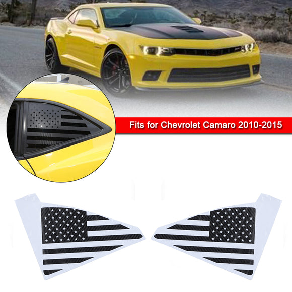 Areyourshop Aufkleber für hinteres Dreieck, Viertelfenster, USA-Flagge, für Camaro 2010–2015