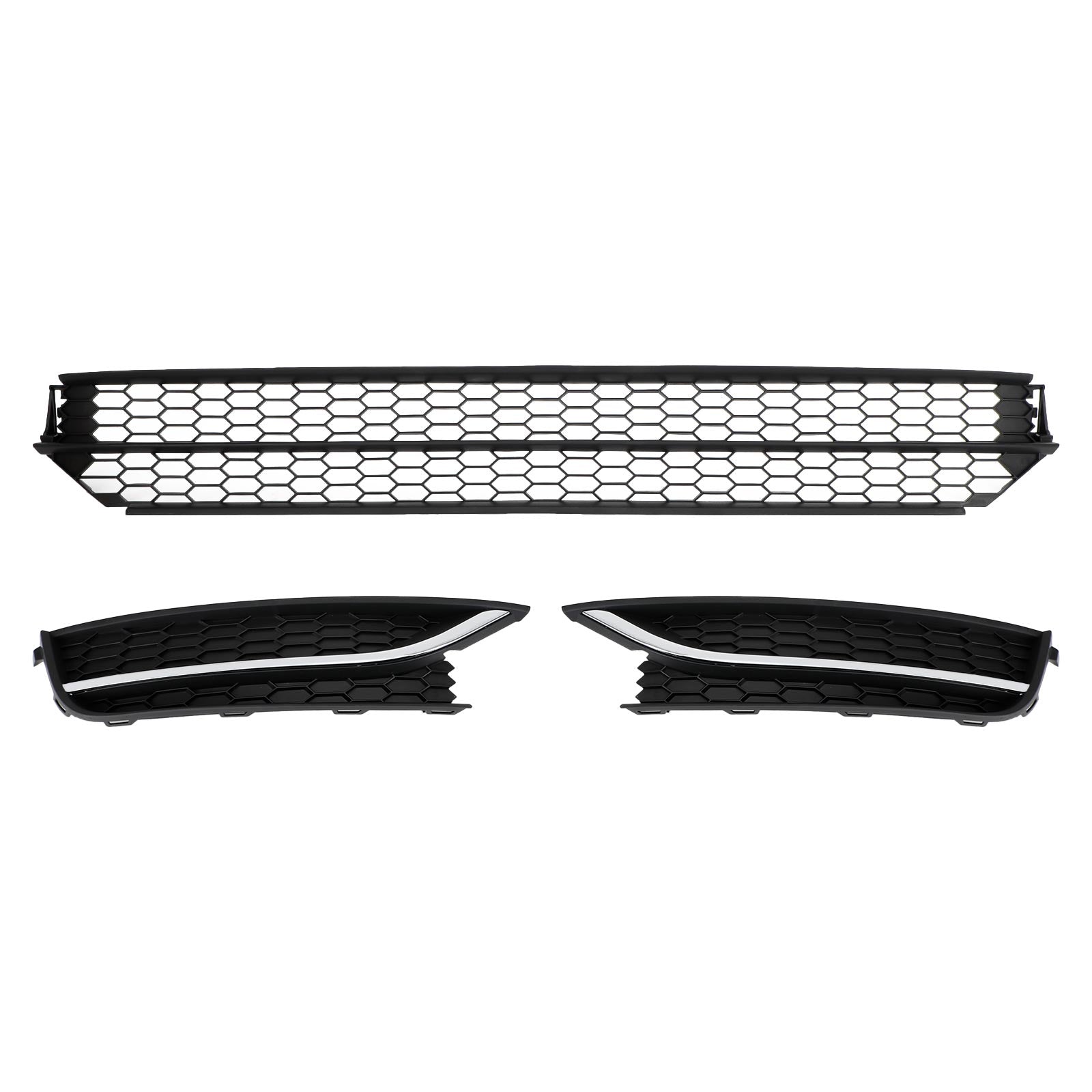 Volkswagen 2012-2015 Passat 5618536779B9 VW1036126 Grille inférieure avant + couvercle antibrouillard sans trou Combo Set