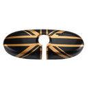 Rückspiegelabdeckung mit Union Jack UK-Flagge für MINI Cooper R55 R56 R57, Schwarz/Gold-5
