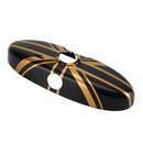 Rückspiegelabdeckung mit Union Jack UK-Flagge für MINI Cooper R55 R56 R57, Schwarz/Gold-11