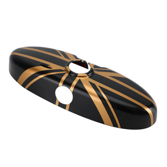 Rückspiegelabdeckung mit Union Jack UK-Flagge für MINI Cooper R55 R56 R57, Schwarz/Gold