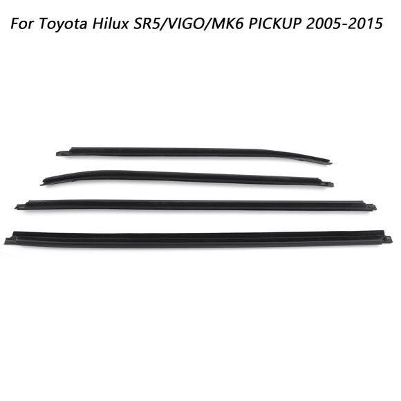 Toyota Hilux SR5 V6 Pickup 2005–2015 Fensterglasdichtungen 4-türige Dichtungsleiste 68161-0K010 68162-0K010