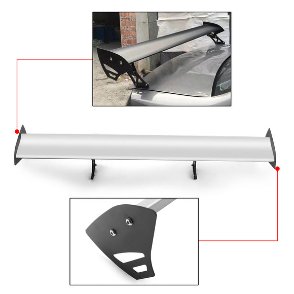 Universal Adjustable Lightweight GT Aluminum Rear Trunk Wing Racing Spoiler SIL