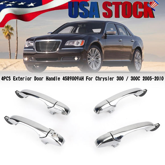 4x Exterior Door Handle 4589009AH Chrome For Chrysler 300 / 300C 2005-2010