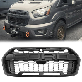 Ford Transit T150 T250 T350 MK8 2020-2025 Raptor Style calandre de remplacement en nid d'abeille grille noire
