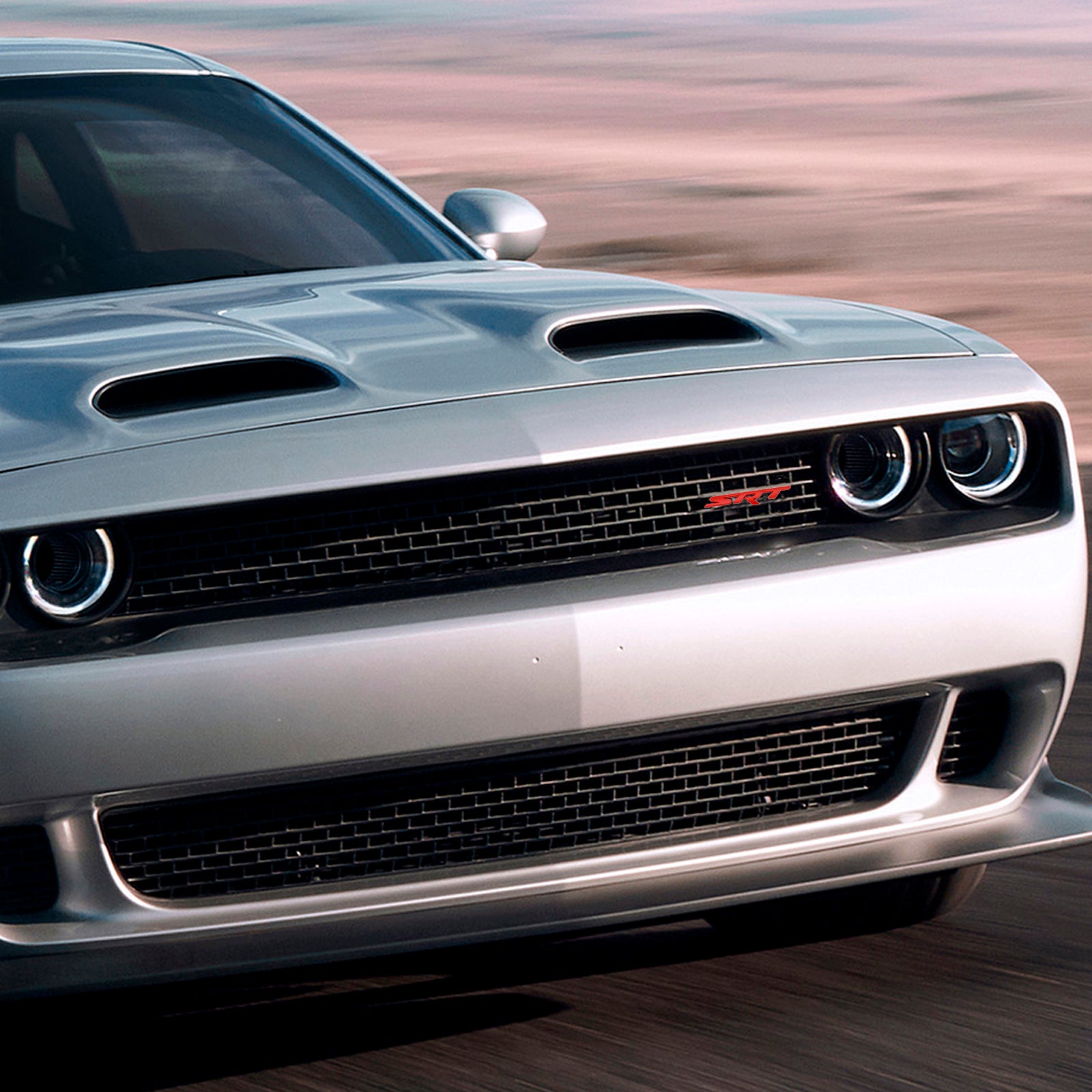 Red Front Grille SRT Emblem For Charger Challenger SRT Red / Chrome / Black Decal Badge