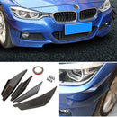 Universal Car Front Bumper Fins Body Splitter Spoiler Canards Carbon Fiber Look-3