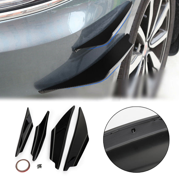 4 stks Universele Gloss Bk Auto Voorbumper Vinnen Body Splitter Spoiler Canards
