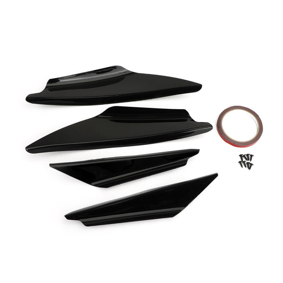 4 stks Universele Gloss Bk Auto Voorbumper Vinnen Body Splitter Spoiler Canards
