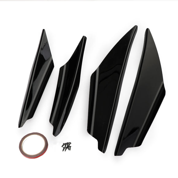 4 stks Universele Gloss Bk Auto Voorbumper Vinnen Body Splitter Spoiler Canards