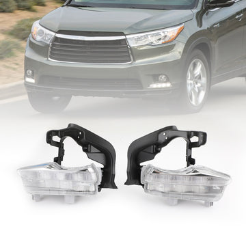 Toyota Highlander 2014-2016 Left + Right LED DRL Daytime Running Light Fog Lamp - 0
