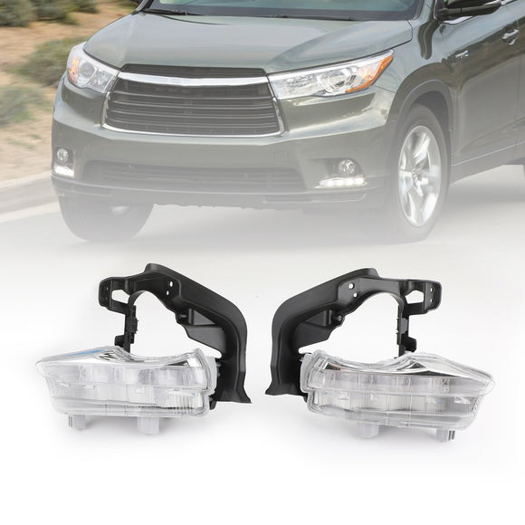 2X LED DRL Daytime Running Light Fog Lamp For Toyota Highlander 2014 2015 2016