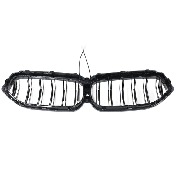 Niergrill met dubbele lamellen, zwart vooraan, geschikt voor BMW 6-serie G32 2020-2025