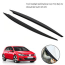 Front Headlight Eyelid Eyebrow Cover Trim Black For VW Golf MK7 Golf R GTI GTD-3