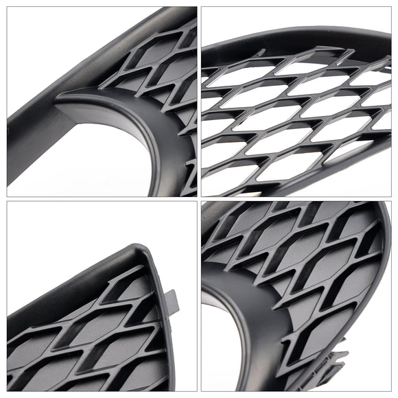 Audi Q7 Sline 2010-2015 2 STUKS Voorbumper Mistlamp Grill Onderste Grille Cover Zwart