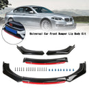 4PCS Universal Car Front Bumper Lip Body Kit Splitter Spoiler Diffuser Protector Black Red-4